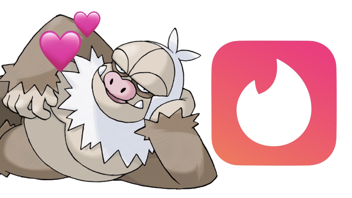 Slaking with Tinder logo and hearts